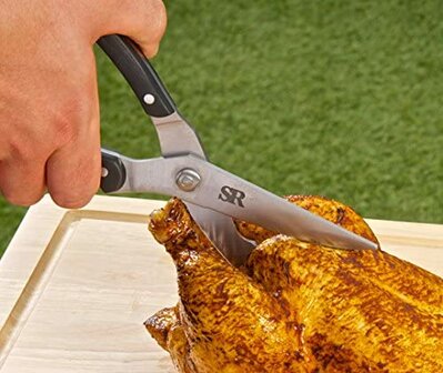 BarbecueXXL SR Vlees- en vleugelschaar, zwartzilver