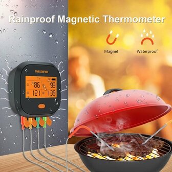 Inkbird IBBQ-4T WiFi thermometer met oplaadbare accu