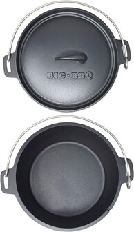 BarbecueXXL BIG-BBQ Dutch Oven 4.5QT met pootjes, onderzetter en deksellifter