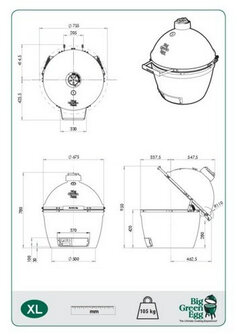 Big Green Egg XL afmetingen