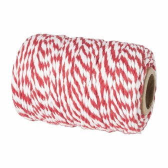 Rollade touw rood/wit 45 meter