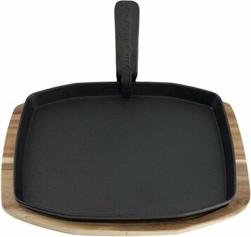 The Bastard Sizzling Plate &amp; Holder Cast Iron 21x28 cm