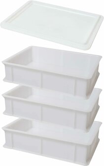 Combideal 3x Pizza deegkrat 40x30x10 cm inclusief 1 Deksel &ndash; Genus Dei