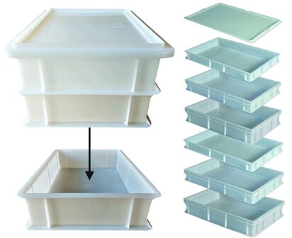 Combideal 3x Pizza deegkrat 40x30x10 cm inclusief 1 Deksel &ndash; Genus Dei
