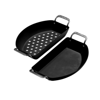 Carbon Steel Half Moon Pan Set - Kamado Joe