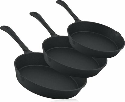 GrillX Gietijzeren Pannenset 3 stuks