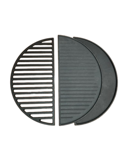 Set halve grillrooster en grillplaat gietijzer/cast iron universeel