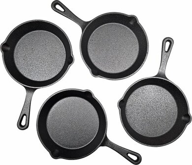 Keij Kamado Gietijzeren Skillets Set - 4 stuks