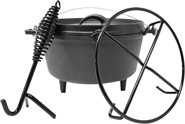 BarbecueXXL BIG-BBQ Dutch Oven 4.5QT met pootjes, onderzetter en deksellifter