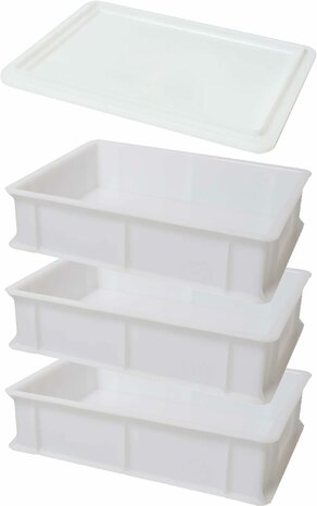 Combideal 3x Pizza deegkrat 40x30x10 cm inclusief 1 Deksel – Genus Dei