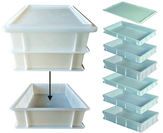 Combideal 3x Pizza deegkrat 40x30x10 cm inclusief 1 Deksel – Genus Dei