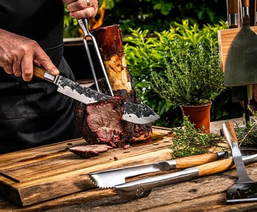 Forged Olive BBQ Tongs XL