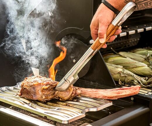 Forged Olive BBQ Tongs XL