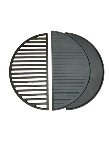 Set halve grillrooster en grillplaat gietijzer/cast iron universeel