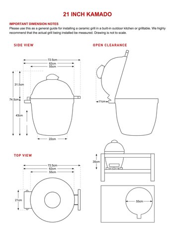 Keij Kamado large pro maten