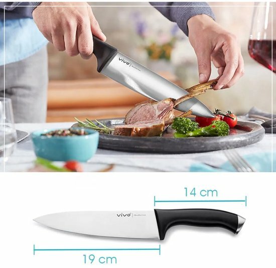 MESSENSET - VIVO Villeroy &amp; Boch Koksmes 20cm + Cleaver hakmes