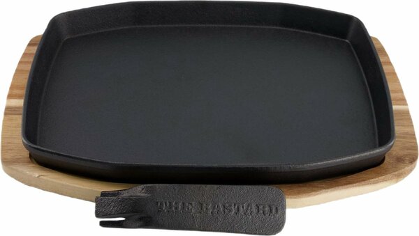 The Bastard Sizzling Plate & Holder Cast Iron 24x32 cm