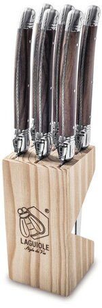 Laguiole Style de Vie Premium Line steakmessen Dark Wood 6 stuks