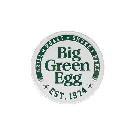 Big Green Egg Round White Sign Est.1974