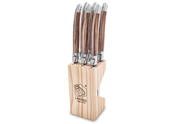 Laguiole Style de Vie Premium Line steakmessen Wood 6 stuks Showmodel 